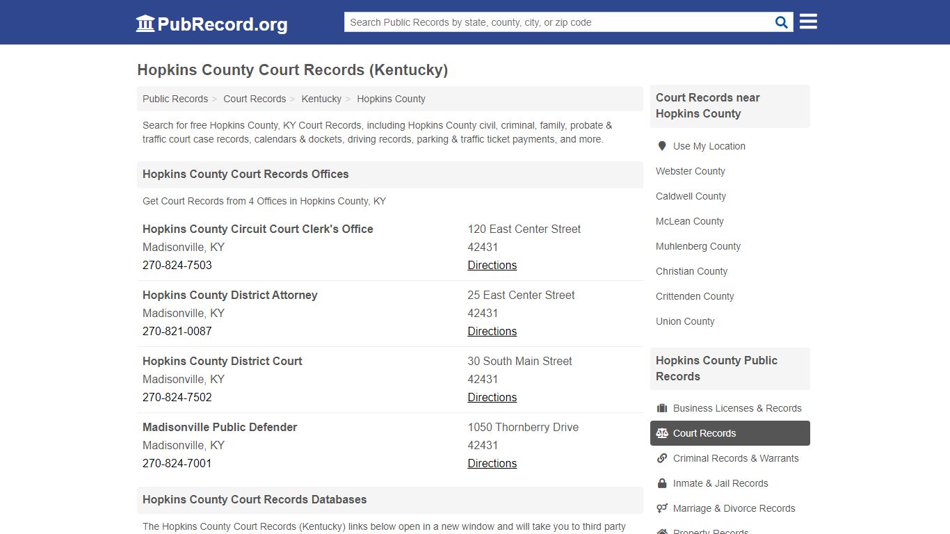 Free Hopkins County Court Records (Kentucky Court Records)