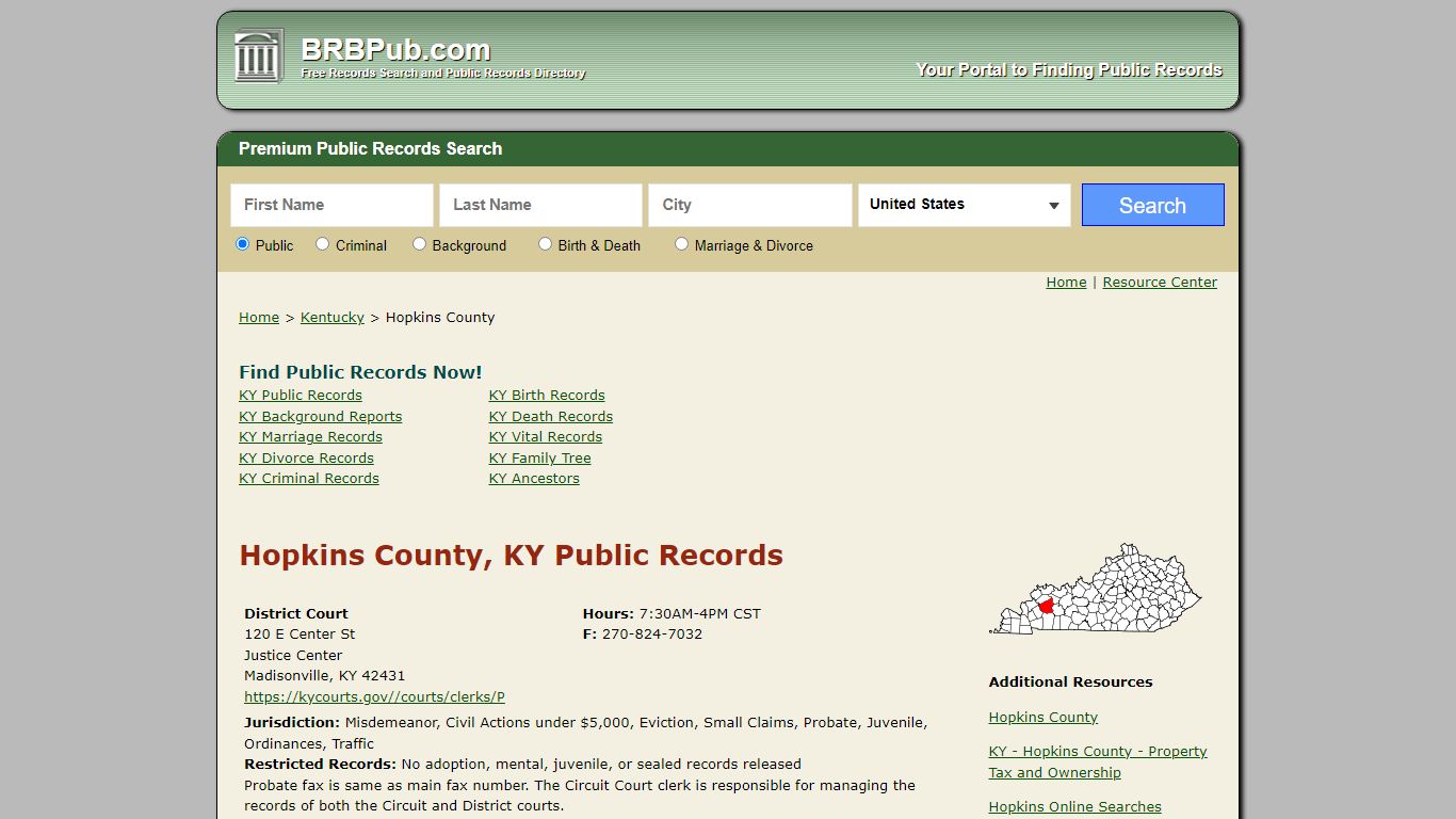 Hopkins County Public Records | Search Kentucky Government ...